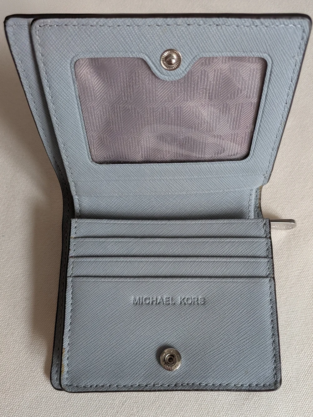 Michael Kors Light Blue Saffiano Leather Wallet